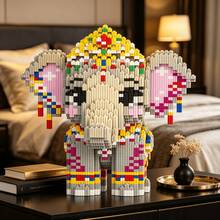 This 3467-Piece Building Block Crown Elephant Is Adorable And Cute, Making It A Perfect Gift And An Excellent Choice For Couples And Parents. The Assembly Difficulty Is High. It's A Perfect Gift For Christmas, Halloween, And The Back-To-School Season. - Multicolor - View 2