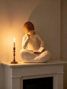1pc Resin Reading Girl Statue, Modern Minimalist Bookshelf And Desktop Decor, Suitable For Home, Living Room, Entryway, Bedroom, Study, Office Desktop Decoration, Special Graduation Gift - Girl Reading Book - View 2