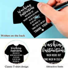 50pcs T-Shirt Washing Instruction Cards, Shirt Care Instruction Cards, T-Shirt Cleaning Care Cards, Customer Guidance Cards, Suitable For Use In Small Online Stores - T-shirt Care Card - View 6