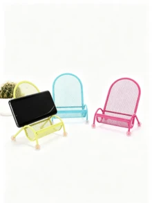 1pc Creative Chair Shaped Phone Holder - Iron Metal Material, Stable Weighted Design | Cute Slouchy Person Desktop And Bedside Universal Phone Stand (Suitable For All Seasons) - Metal Chair Frame - View 4