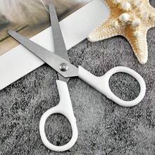 1pc Mini White Scissors, Portable Stainless Steel Blade Paper Cutter, Handmade Stationery, Office School Gift - Multicolor - View 3