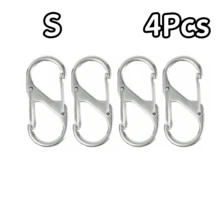4/8Pcs Alloy Snap Lock Keychain, S-Shaped Alloy Carabiner, Suitable For Camping, Hiking And Other Activities - Multicolor - View 16