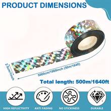 1/2/5 Rolls Bird Repellent Reflective Tape (50.00m/Roll) | Bird Repellent Reflective Tape | Double-Sided Reflective Tape, Suitable For Orchards And Vegetable Gardens, Home Yards, Farm Orchards, Outdoor Spaces And Christmas Decoration Scenes, Outdoor Space Bird Repellent Solution, And Easy To Use - One Size - View 5