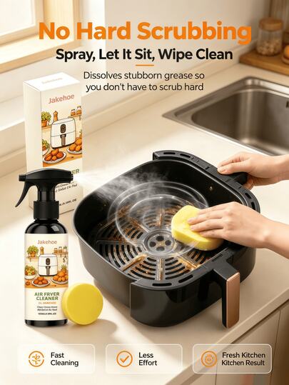 1 pieza Limpiador portátil para freidora de aire, suministros de cocina, limpieza multiefecto para el interior de la freidora de aire para eliminar manchas de aceite y suciedad