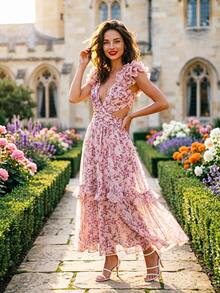 Women Long Dresses - Ditsy Floral - View 3