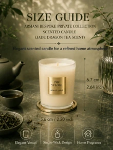 Giorgio Armani Armani Private Collection Scented Candle, Jade Dragon Tea Scent, Home Fragrance, Exquisite Decor, Luxury Fragrance, Elegant Details, Perfect For Gifting, Clean Burn, Coffee Table Decor, Study Ambience - Jade Dragon Tea Aroma - View 10