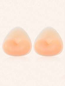 1 Par de Almofadas de Silicone Triangulares para Seios, Inserções de Sutiã Reutilizáveis com Efeito Push-Up e Modelagem, Adequadas para Maiô Bikini, Roupa de Banho, Roupa Esportiva, Vestido, Acessórios de Lingerie Feminina - Caqui - Visão 12