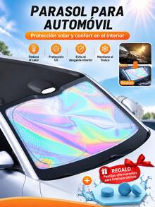 Car Windshield Sun Shade, Summer Heat Insulating Sunshade, Foldable Front Window Sunshade, UV Protection, Interior Cooling, Suitable For Most Vehicles - A - View 11