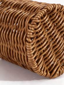 Cylindrical Hollow Woven Rattan Tableware Storage Basket, Decorative Desktop Organizer Box, Suitable For Kitchen, Dining Room, Home, Party Daily Table Decoration - Multicolor - View 9