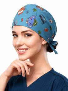 1pc Printed Drawstring Surgical Cap, Suitable For Doctors, Nurses, Medical Staff, Home Use,Summer,Beach,Hat,Holiday,Travel - Multicolor - View 16