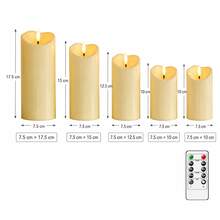 5pcs Flameless Flickering LED Cylinder Electronic Candles, Battery Operated, Suitable For Wedding Table Decor, Valentine's Day Proposal Decor, Halloween And Christmas Decor (Batteries Not Included) - Multicolor - View 20