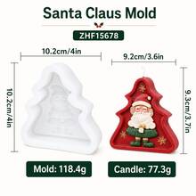 Geometry Xmas Tree Candle Silicone Mold With Santa Claus Reindeer Snowman Design DIY Scented Candle Making Mold For Christmas Holiday Home Decor Gift Crafts - Christmas Mold - View 15