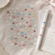 White Ballpoint Pen + Bowknot DIY Sticker 2 Pieces Set, Suitable For Students, Writers, Perfect Gift For Back To School - Pen + Stickers - View 3