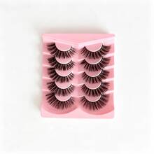 5 Pairs Dense Curly False Eyelashes Basic Makeup - Black - View 6