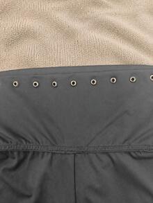 Women's Casual Solid Color Pants Summer - Grey - View 9