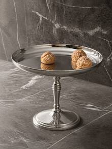 2pcs Stainless Steel Cake Stand Set (1 Stand + 1 Dessert Spoon) / 1pc Cake Tray, Mirror-Polished Round Dessert Display, Raised Rim, Stable Base, For Cakes, Cupcakes, Pastries, Afternoon Tea, Buffet, Wedding, Birthday, Saudi National Day And Christmas - Multicolor - View 9