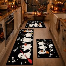 1/2pcs Halloween Ghost Pattern, Vintage Diatomaceous Earth Mat, Super Absorbent, Non-Slip, Perfect For Bathroom, Kitchen And Dining Room, Quick Dry, Machine Washable, Perfect Gift For Home Decor And Bathroom Mat - Multicolor - View 1