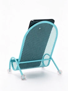 1pc Creative Chair Shaped Phone Holder - Iron Metal Material, Stable Weighted Design | Cute Slouchy Person Desktop And Bedside Universal Phone Stand (Suitable For All Seasons) - Metal Chair Frame - View 3