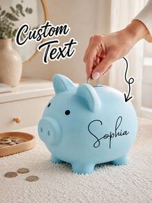 Personalized Name Piggy Bank, Customized Colorful Coin Storage Box, Cute Home Desktop Decor, Birthday And Christmas Gift For Family And Friends - Multicolor - View 2