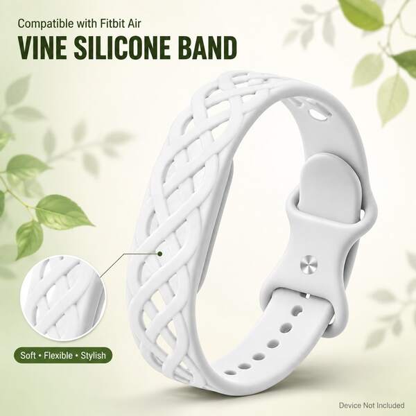 1 Pc Silicone Replacement Band Compatible With Air, Unique Vine-Inspired Hollow-Out Design, Soft Breathable Lightweight Adjustable Wristband