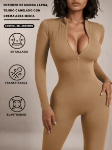 Women Jumpsuits - Khaki - View 4