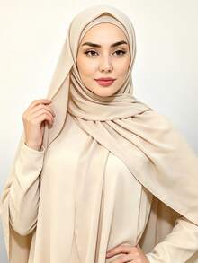 1pc Women's Solid Color Muslim Hijab Shawl - Multicolor - View 12