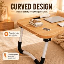 Portable Foldable Laptop Desk Tray With Cup Holder, For Bed/Sofa/Floor, Multipurpose Laptop Table Stand For Meal And Work, Suitable For Small Space - Multicolor - View 10