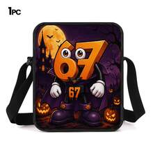Bộ 3 món balo in 2D chủ đề Halloween, balo dung tích lớn, túi đeo chéo, hộp bút, dây đeo vai rộng thoáng khí tùy chỉnh, túi lưới bên hông đựng chai nước, bộ túi lưu trữ thời trang cho du lịch lễ hội, đi làm hàng ngày và dùng thường ngày - Túi in họa tiết - Xem 10