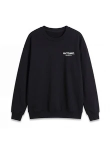 Women's Vintage Letter Print Sweatshirt, Black Loose Fit Crew Neck Long Sleeve Casual Pullover - Black - View 5