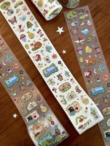 35cm/Loop Cute Japanese Fantasy Forest Die Cut Dispensing Sticker DIY Deco Card Journal Scrapbooking Photo Card Phone Case Collage Supply - Black - View 7