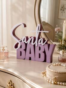 1pc Christmas Baby Text Desktop Ornament, 3D Cursive Letter Desktop Decor, Holiday Christmas Tabletop Statue, Suitable For Entryway Console, Shelf, Mantel, Living Room Holiday Home Display Decoration, Home Decor, Room Decor, Autumn Home Decor, Office Decor, Gift - Multiple Styles - View 9