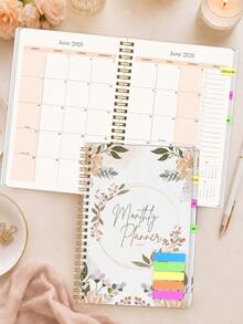 1pc 2026 Floral Monthly Planner For Women, Jan-Dec Calendar With Gold Spiral & To-Do Pages, Office Desk Accessories Note Books For School Teacher Accessories, Halloween Gifts - A - View 7