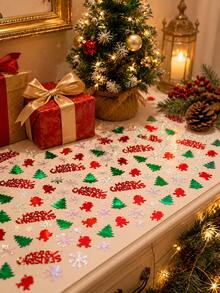 1/2 Pack Christmas Colorful Glitter, Shiny Christmas Glitter Table Decor Confetti, Glitter Paper With Christmas Snowflake And Tree Pattern, Christmas Snowflake And Santa Claus, Tabletop, Holiday, DIY Craft, Christmas And New Year - Multicolor - View 4