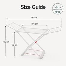 181cm Floor Laundry Drying Rack With Side Wings, Indoor Balcony Clothes Airer - Random - View 5