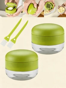 1pc Manual Garlic Press & Grinder, Easy To Clean Multifunctional Kitchen Tool For Garlic Chopping, Slicing And Grinding, Portable Handheld Design, Plastic Material, Suitable For Home Kitchen, Restaurant And Outdoor Activities - Multicolor - View 2