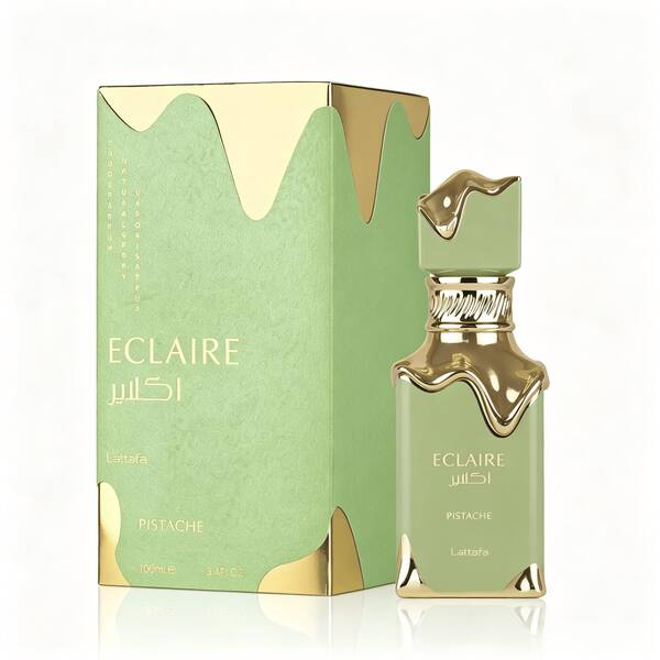 Lattafa Eclaire Pistache – Gourmand, Nutty, Creamy, Musky – Eau De Parfum Spray Long-Lasting Fragrance For Women, 3.4 Ounce / 100 Ml Ideal For Dates, Office & Holiday Gift