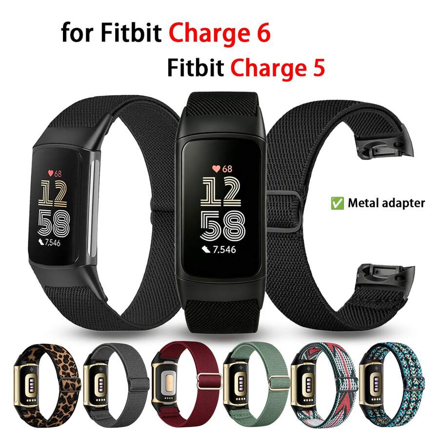 1Pc Elastic Nylon Wristbands Compatible With Charge 6 Bands/ Charge 5 Bands,Elastic Adjustable Sport Replacement Wristbands For Men Women