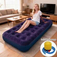 1pc Inflatable Mattress - PVC Camping Air Bed, Single/Double Flocked Air Mattress, Quick Inflation And Deflation, Foldable Portable Air Mattress, Suitable For Home Guest Stay, Temporary Bed, Camping, Travel, Comfortable Air Mattress - Multicolor - View 11