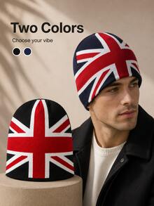 European Style Jacquard British Flag Knit Beanie, Autumn/Winter Unisex Warm Personalized Hip-Hop Beanie - Multicolor - View 9
