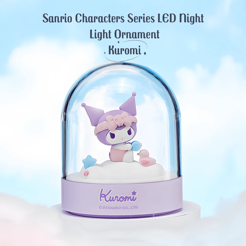 Miniso Sanrio 授權 Cinnamoroll LED 小夜燈,可愛玻璃燈罩裝飾燈,女孩系列裝飾禮品 - -紫色 - 查看 1