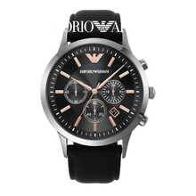 Armani AR11431 Men's Watch, Silver Round Case, Fashion Black Chronograph Dial, Personalized Accessory Suitable For Men's Business And Casual Styles - Black - View 7