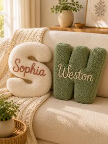 Personalized Letter Throw Pillow, Customized Name Pillow, Handmade Letter Cushion, Home Decor Gift, Housewarming Gift - Multicolor - View 7