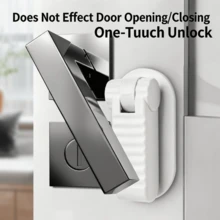 1pc Drill-Free Combination Child Safety Lock, Prevents Children From Opening Cabinets And Doors, Portable Door Lock Security Tool, Suitable For Home, Single Women Living And Hotel Travel, Random Black/White - A - View 5