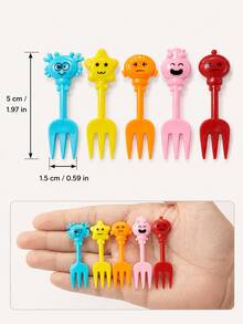 50/30/20/10pcs Unique Shaped Fruit Forks, Bento Box Accessories, Food Decoration Forks, Bento Forks, Holiday Party Fruit Fork Set, Party Decoration, Holiday Decoration, Suitable For Snack Forks, Cake Forks And Dessert Forks - Multicolor - View 5