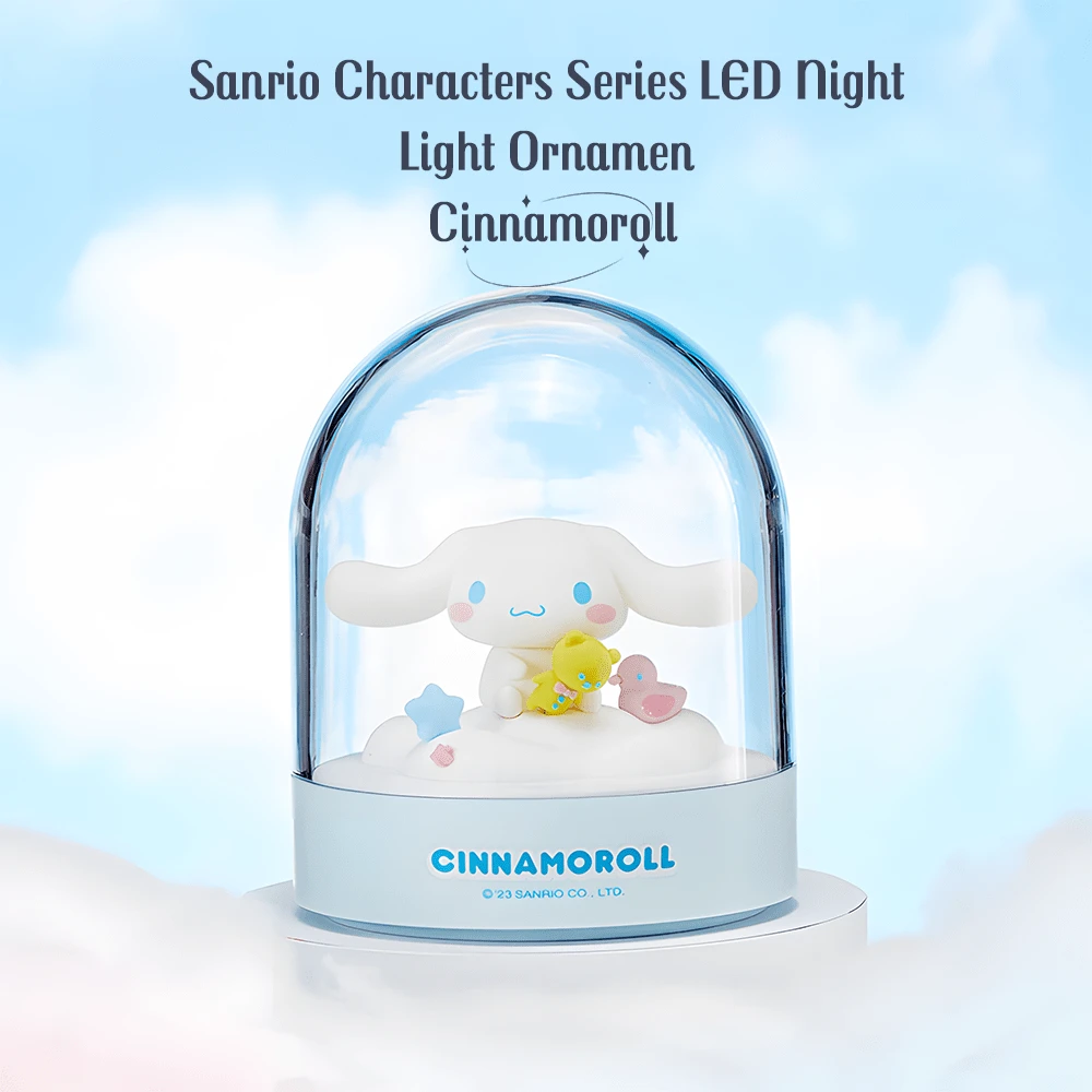 Miniso Sanrio Licensed Cinnamoroll LED Night Light, Cute Glass Dome Decorative Lamp, Girls Collection Ornament Gift - Cinnamorol-a - View 1
