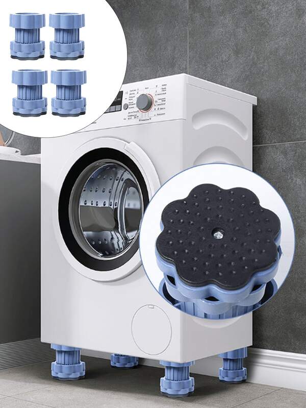 Almohadillas ajustables antideslizantes y amortiguadoras para lavadora, patas de soporte con forma de flor, patas de base de muebles antideslizantes que aumentan la altura, almohadillas estabilizadoras que reducen el ruido para lavadora y secadora, refrigerador, sofá, gabinete, elevador de muebles antivibración de alta resistencia, perfecto para lavandería, baño, apartamento, dormitorio, decoración del hogar, adecuado para amas de casa, inquilinos, propietarios, uso doméstico, regalo práctico de herramienta para el hogar para amigos, familia, vecinos, regalo ideal para regreso a clases, Halloween, Navidad, Día del Maestro, regalo de vacaciones, esencial diario del hogar