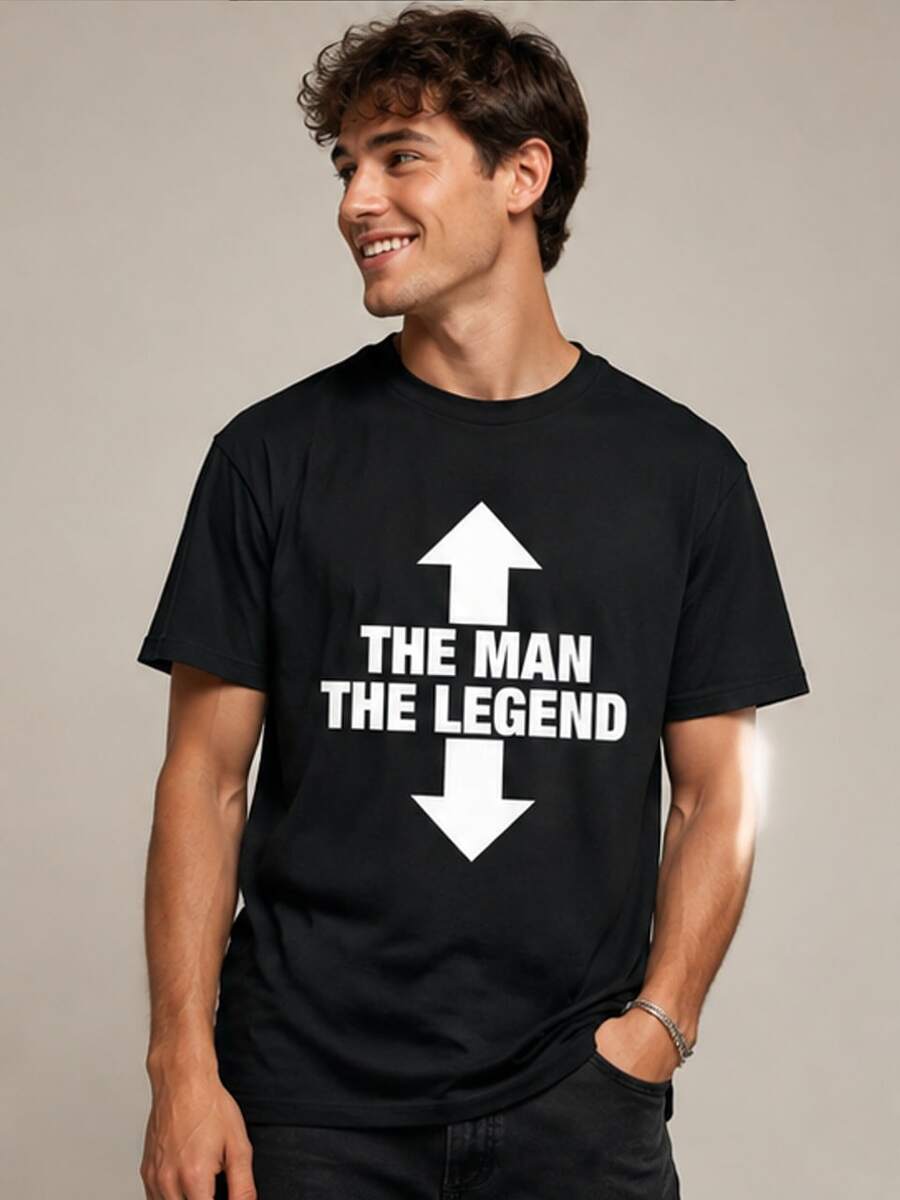 Lokale Lager,Marque,The Man The Legend Funny Adult Humor Quotes Style Sayings T-Shirt, Black - 黑色 - 查看 1