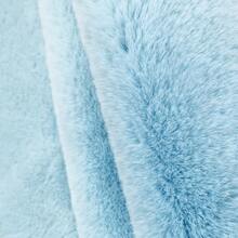 1pc Light Blue Surfboard Shaped Runner Rug, Soft Fluffy Long Pile Carpet, Suitable For Bathroom, Laundry Room, Bedroom And Hallway, Faux Rabbit Fur Mat, Asymmetrical Shape, Cutting Error 1-5cm, Suitable For Sofa, Living Room, Bay Window, Hallway, Entrance, Room Mat, Comfortable And Soft, Winter Home Decor - Baby Blue - View 8