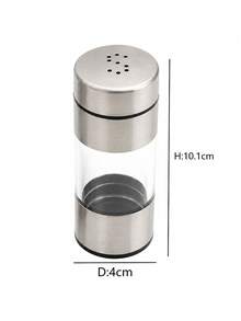 3pcs/1set Stainless Steel Salt And Pepper Shaker Set With Base, Refillable Spherical Seasoning Containers For Kitchen, Dining Table, Restaurant, Back To School, Saudi National Day, Christmas, Halloween, Wedding And Party - Multicolor - View 13