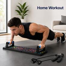 30-Hole Push-Up Board With Optional 2 Resistance Bands ,Skipping Rope ,Gripper, Multi-Functional Home And Gym Exercise Equipment, Push-Up Assistant, Chest Muscle Trainer, Strength Training Device - Black Push-up Board+Resistance Bands+Skipping Rope+Gripper - View 8